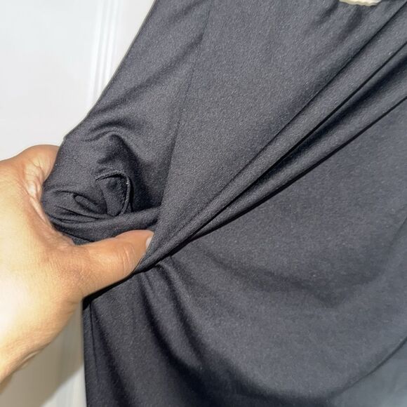 Halara Round Neck Sleeveless Ruched Fringe Bodycon Midi Resort Dress S NWT - Picture 10 of 13